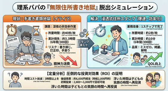 住所スタンプ導入のROI analysis